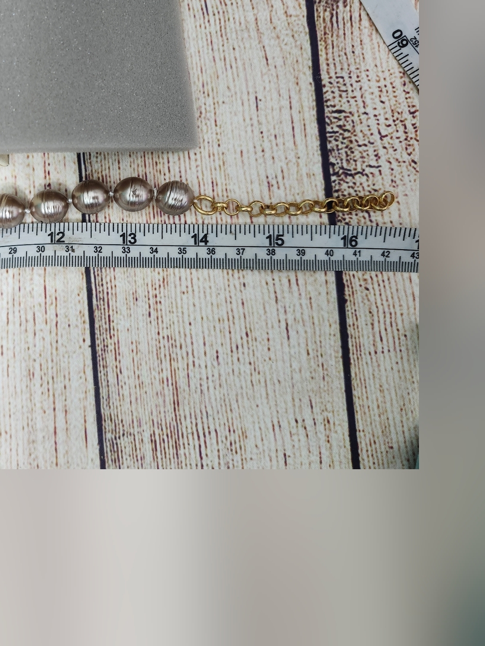 Chanel Gold & Silver Pearl Chain Necklace - Silver Pearls - Picture 6 of 7